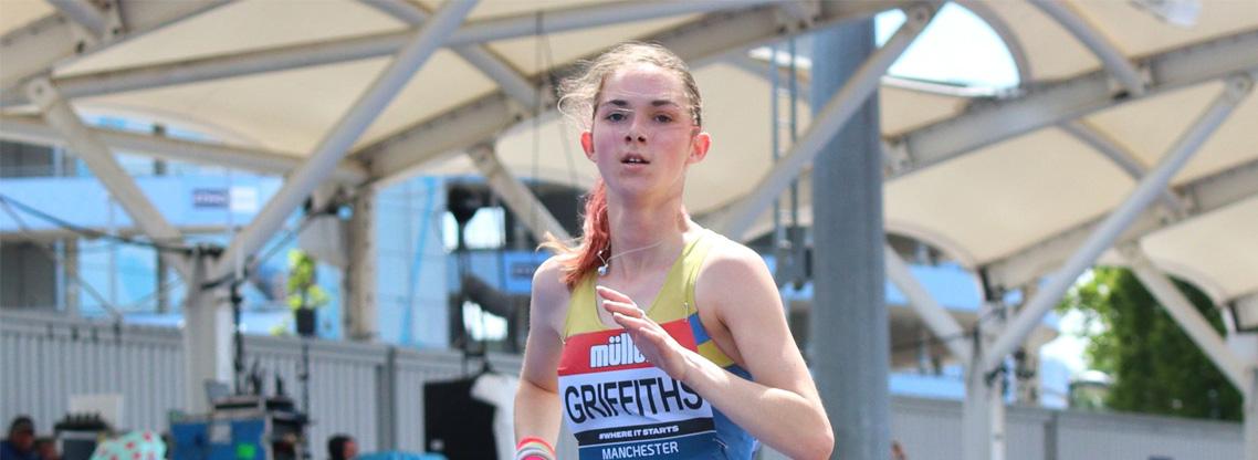 Gracie Griffiths competing at the UK Athletics Championships.